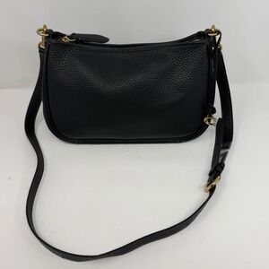Coach Black Pebbled Leather Small Crossbody with Gold-Tone Hardware
